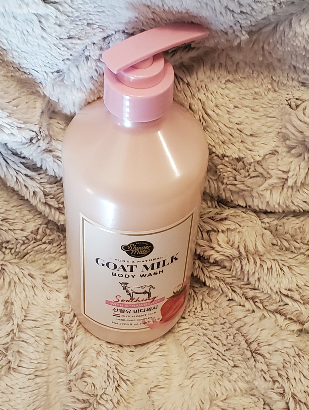 Shower Mate Korean Dutch Goat Milk with STRAWBERRY Body Wash NOURISHING 27.05 oz - Picture 6 of 6